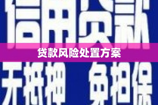 灵石贷款风险处置方案