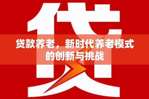 灵石贷款养老，新时代养老模式的创新与挑战