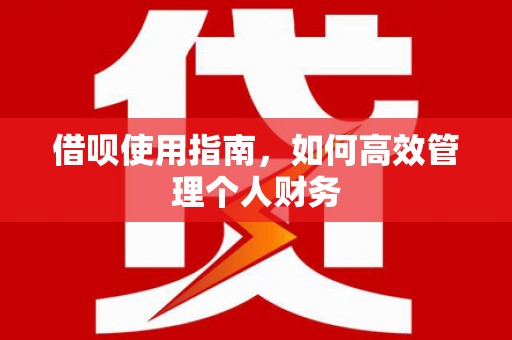 灵石借呗使用指南，如何高效管理个人财务