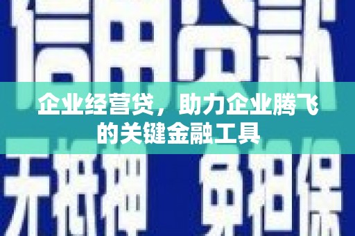 灵石企业经营贷，助力企业腾飞的关键金融工具