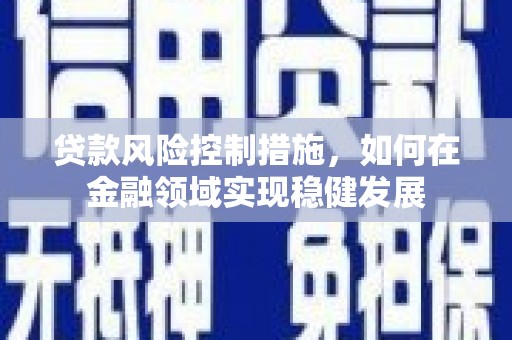 灵石贷款风险控制措施，如何在金融领域实现稳健发展