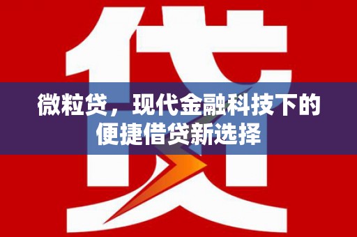 灵石微粒贷，现代金融科技下的便捷借贷新选择
