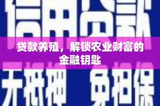 灵石贷款养殖，解锁农业财富的金融钥匙