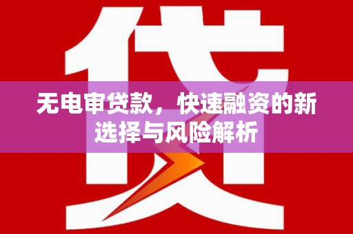 灵石无电审贷款，快速融资的新选择与风险解析