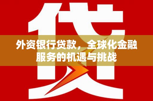 灵石外资银行贷款，全球化金融服务的机遇与挑战