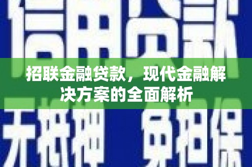 灵石招联金融贷款，现代金融解决方案的全面解析