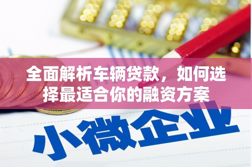 灵石全面解析车辆贷款，如何选择最适合你的融资方案