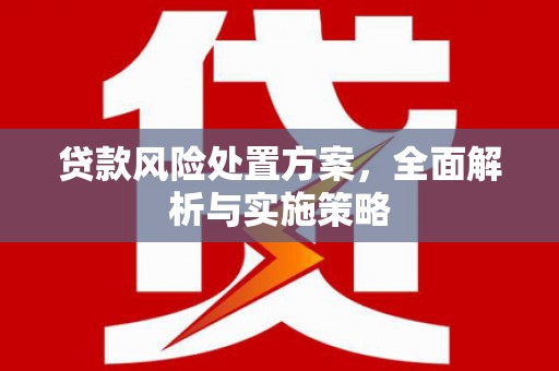 灵石贷款风险处置方案，全面解析与实施策略